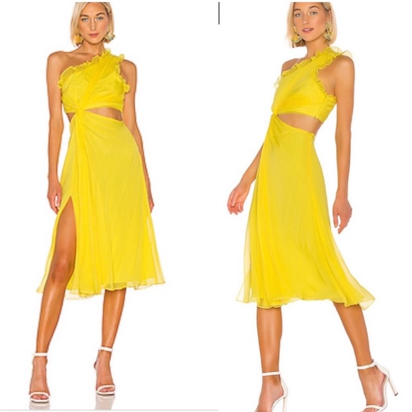 Cinq a sept 100% silk corinne cut out one shoulder dress 12 - Picture 9 of 9